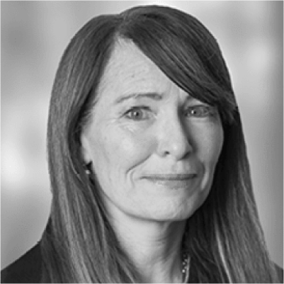 Headshot of Aisling Byrne, grayscale