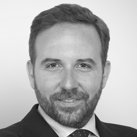 Headshot of Davide Borelli, greyscale